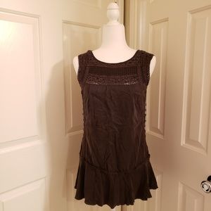 Free People 0 Black Drop-Waist Top